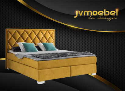 Bed Textile Bedroom Design Furniture Modern Luxury Beds 180x200 yellow velvet new